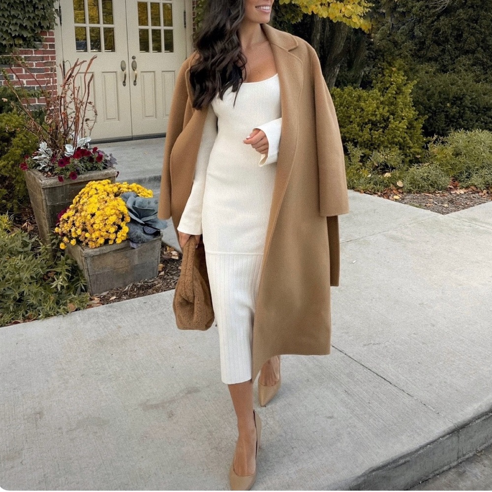 Alexis Cream Ribbed Midi Dress